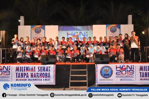Malam Puncak Peringatan HANI 2019, Bupati Nur Arifin Ajak Generasi Milenial Jauhi Narkoba