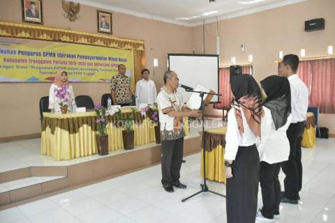 WUJUDKAN SDM UNGGUL LEWAT GERAKAN LITERASI, PEMKAB TRENGGALEK KUKUHKAN PENGURUS GPMB TRENGGALEK PERIODE 2019-2023