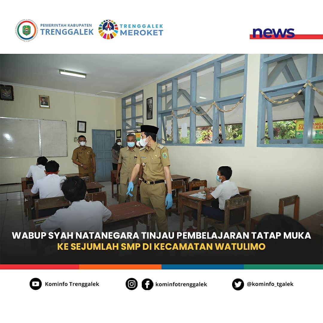 Wabup Syah Natanegara Tinjau Pembelajaran Tatap Muka Ke Sejumlah SMP Di Kecamatan Watulimo