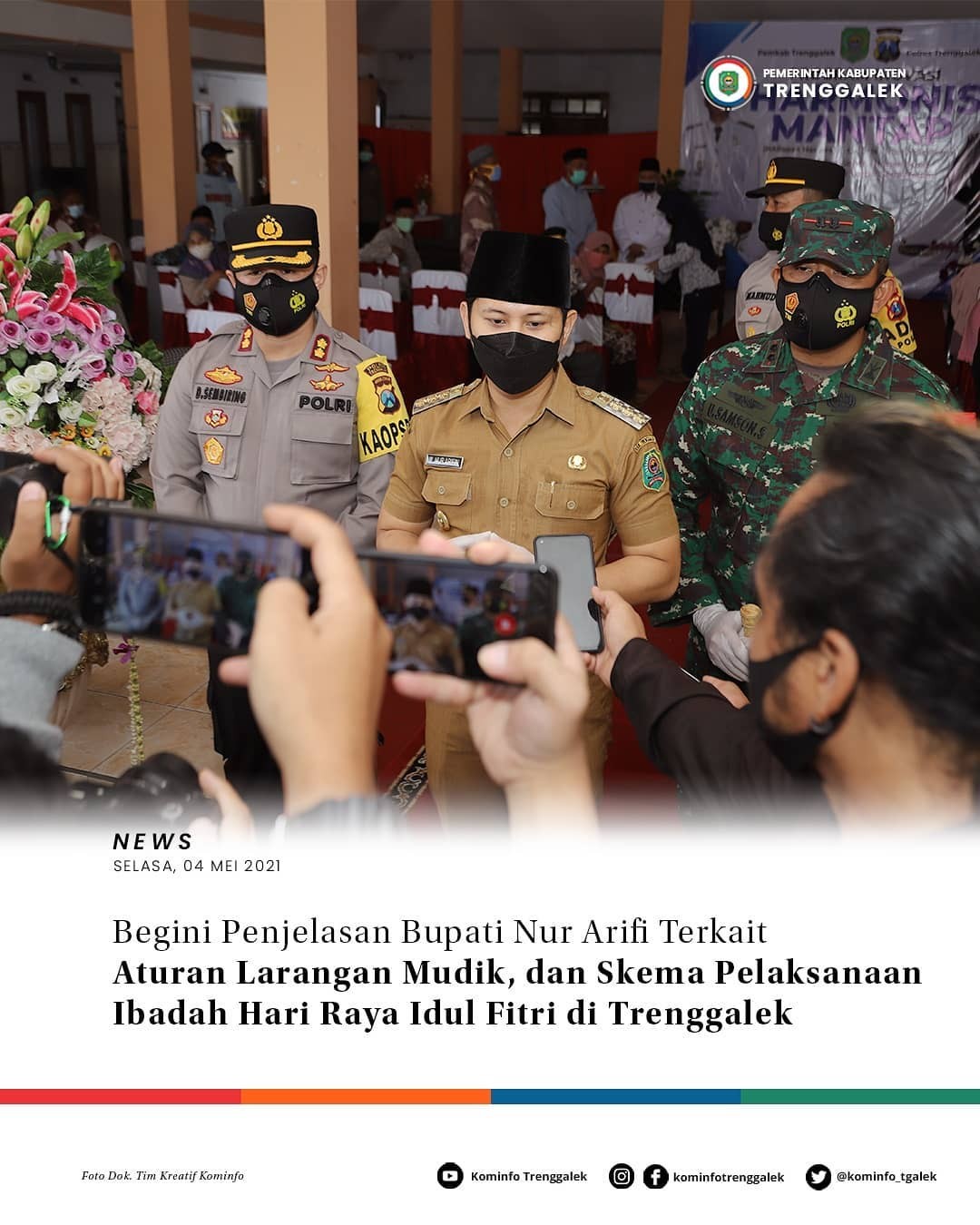 Begini Penjelasan Bupati Nur Arifin Terkait Aturan Larangan Mudik dan Skema Pelaksanaan Ibadah Hari Raya Idul Fitri di Trenggalek