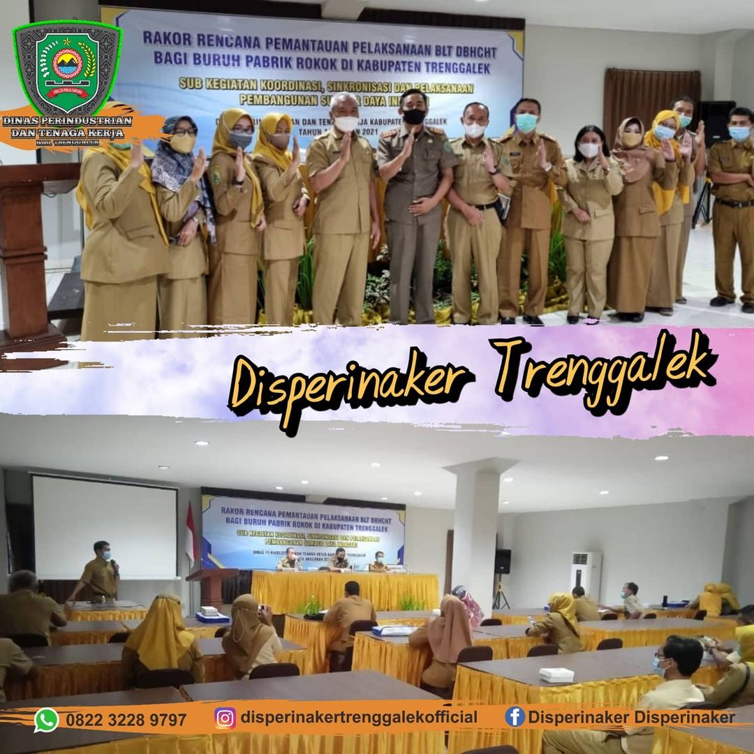 Rakor Rencana Pemantauan Pelaksanaan BLT DBHCHT Bagi Buruh Pabrik Rokok di Kabupaten Trenggalek