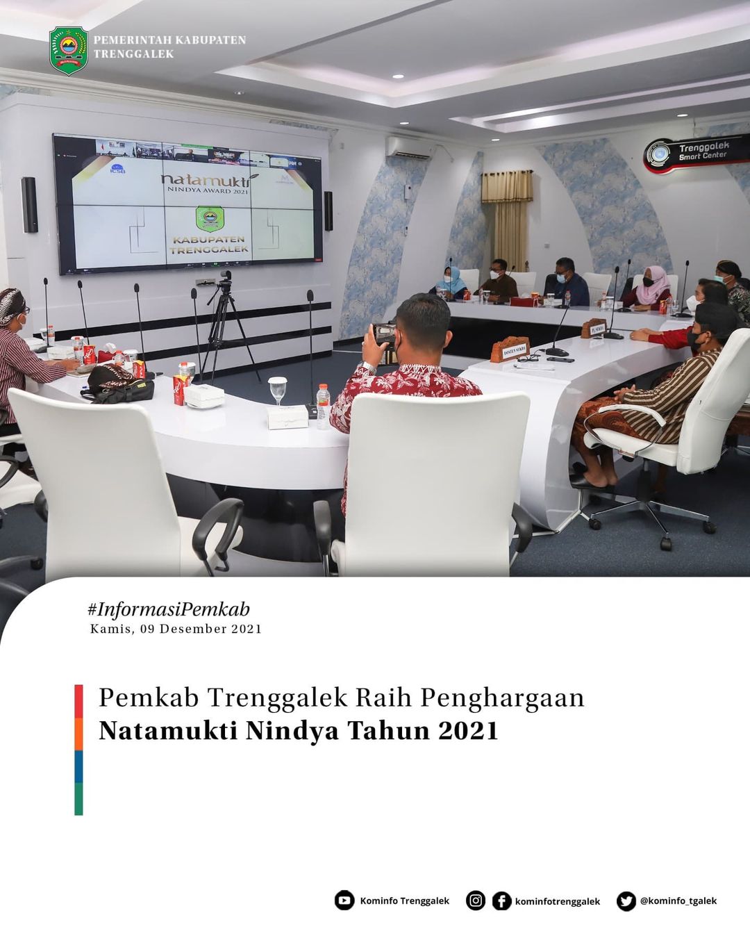 Pemkab Trenggalek Raih Penghargaan Natamukti Nindya Tahun 2021