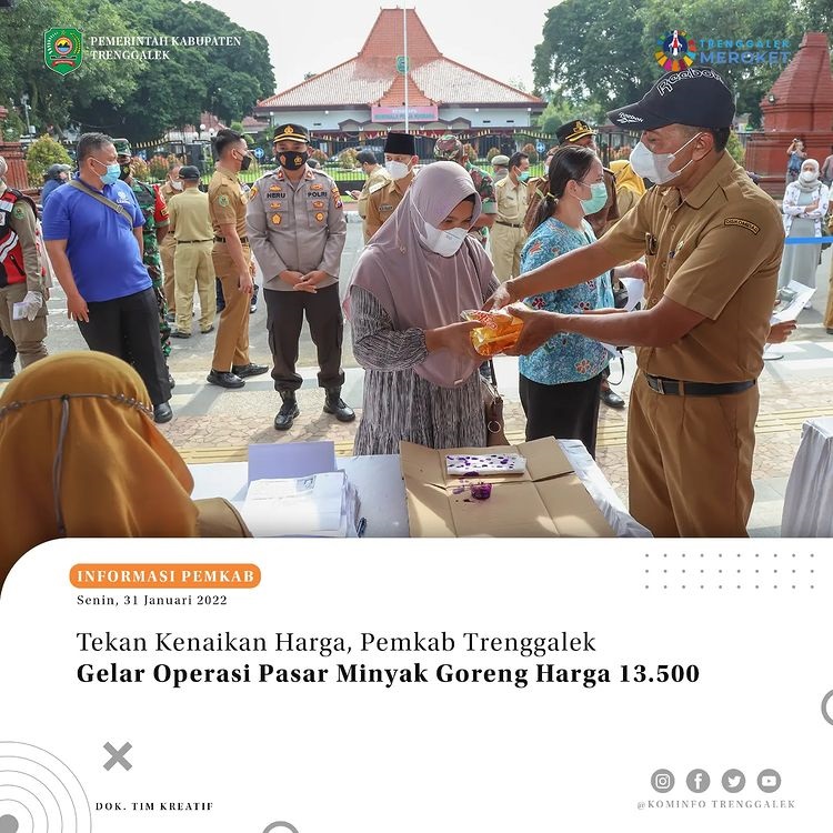 Tekan Kenaikan Harga, Pemkab Trenggalek Gelar Operasi Pasar Mintak Goreng Harga 13.500