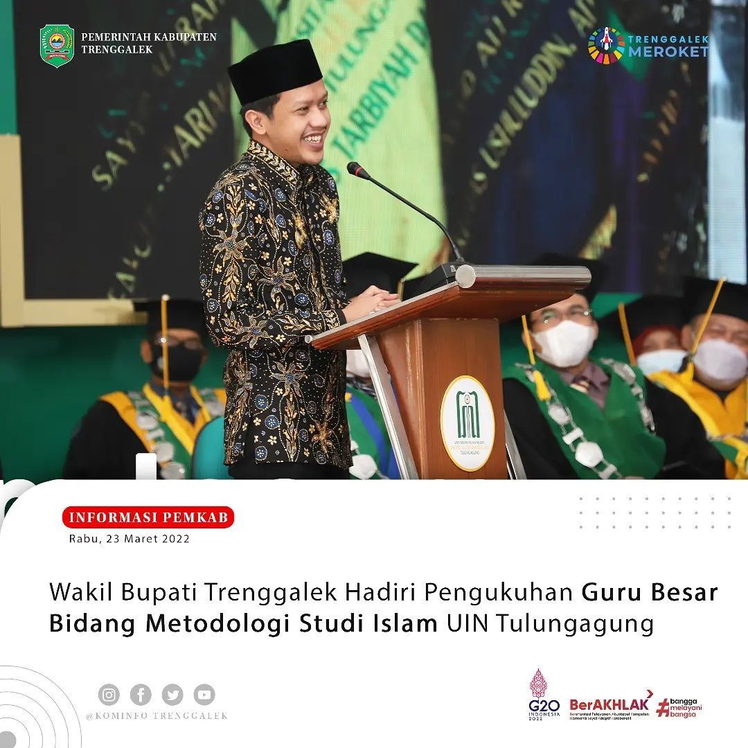 Wakil Bupati Trenggalek Hadiri Pengukuhan Guru Besar Bidang Metodologi Studi Islam UIN Tulungagung