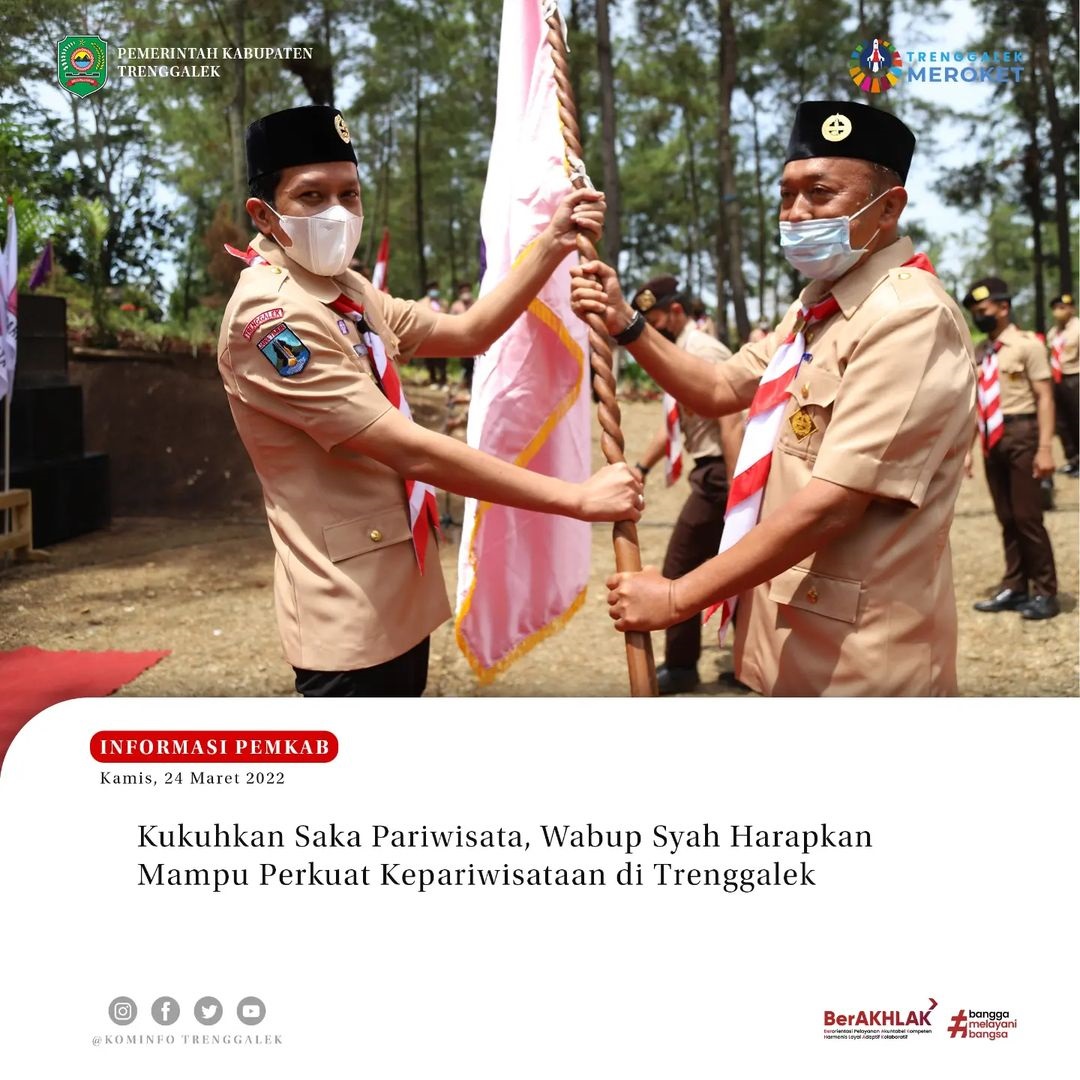 Kukuhkan Saka Pariwisata, Wabup Syah Harapkan Mampu Perkuat Kepariwisataan di Trenggalek