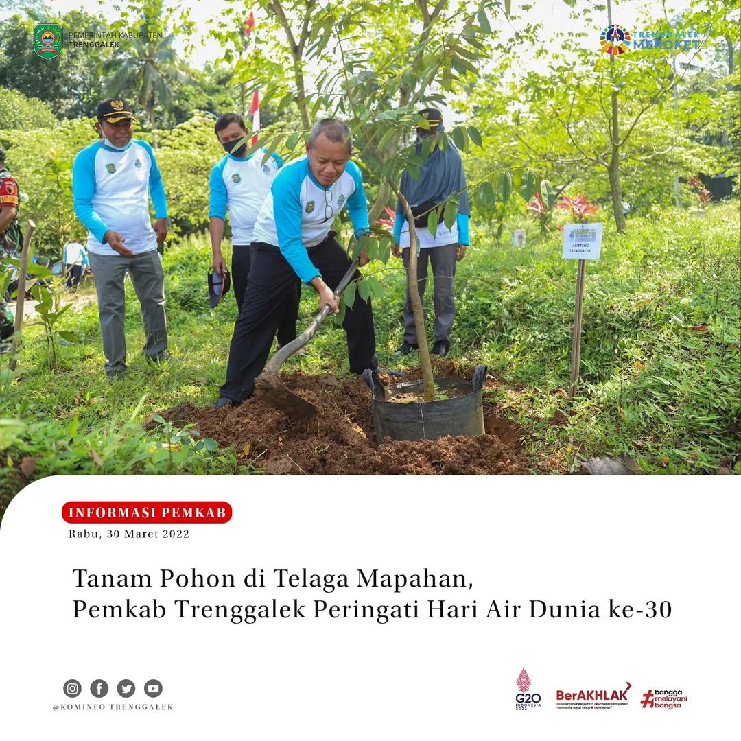 Tanam Pohon di Telaga Mapahan, Pemkab Trenggalek Peringati Hari Air Sedunia Ke-30