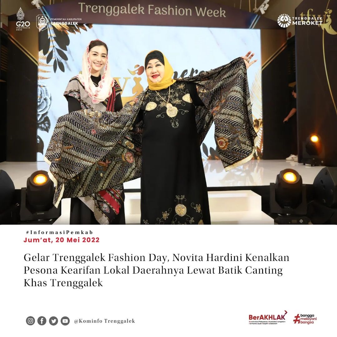 Gelar Trenggalek Fashion Day, Novita Hardini Kenalkan Pesona Kearifan Lokal Daerahnya Lewat Batik Canting Khas Trenggalek