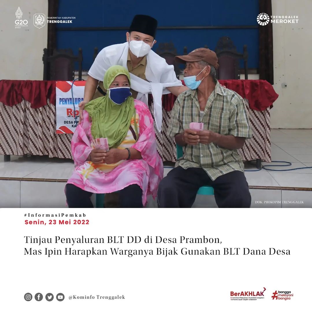 Tinjau Penyalutan BLT DD di Desa Prambon, Mas Ipin Harapkan Warganya Bijak Gunakan BLT Dana Desa