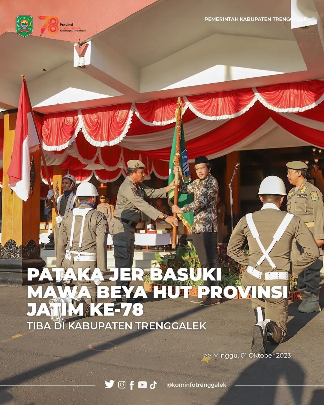 Kirab Pataka Jer Basuki Mawa Beya HUT Provinsi Jawa Timur Ke 78