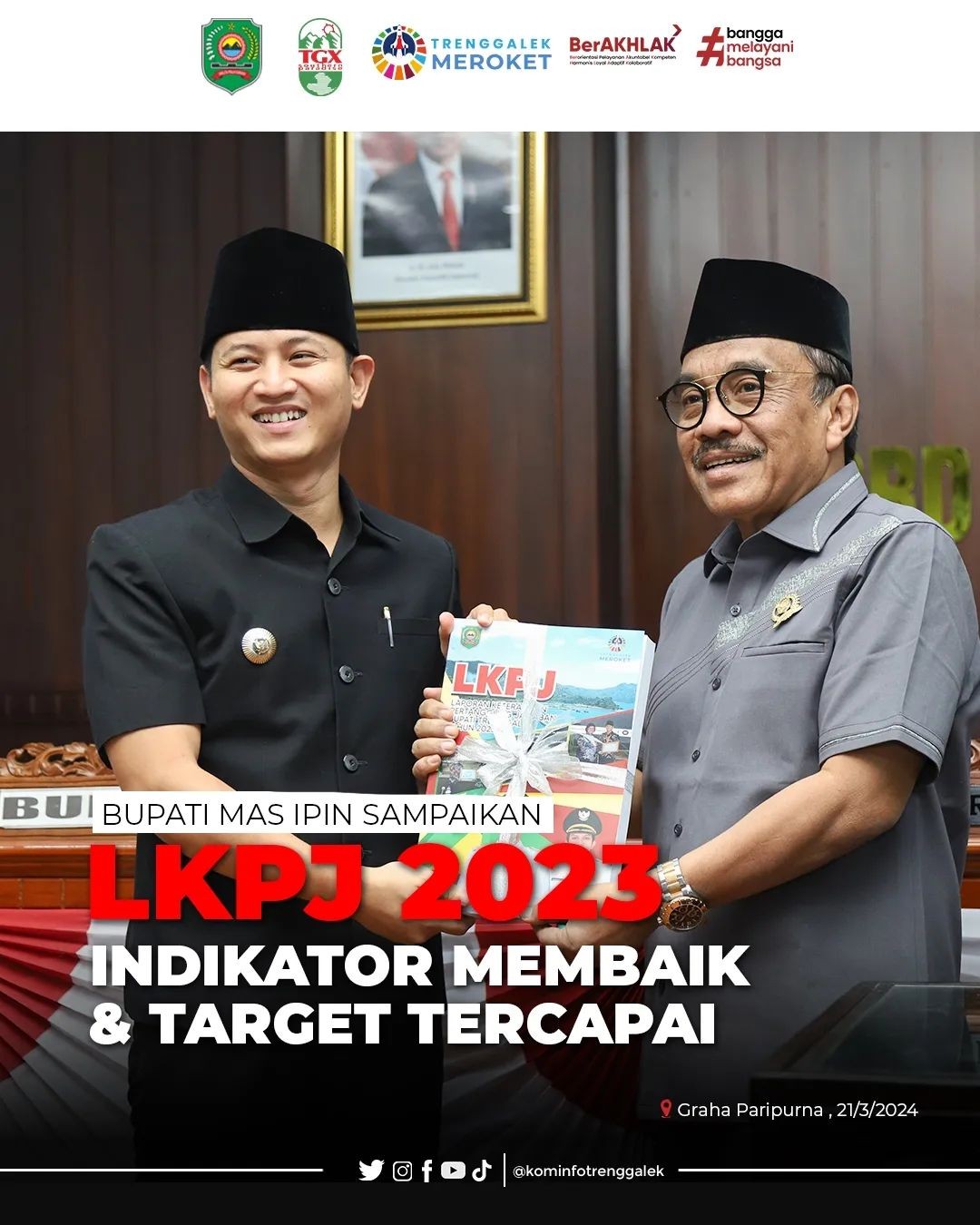 Bupati Trenggalek Sampaikan LKPJ 2023 : Indikator Membaik dan Target Tercapai