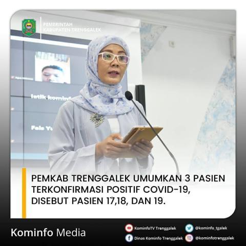 PEMKAB TRENGGALEK UMUMKAN 3 PASIEN TERKONFIMASI POSITIF COVID-19, DISEBUT PASIEN 17,18 DAN 19