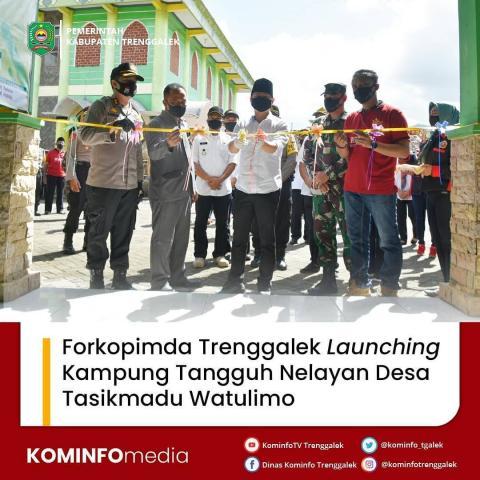 FORKOPIMDA TRENGGALEK LAUNCHING KAMPUNG TANGGUH NELAYAN DESA TASIKMADU WATULIMO