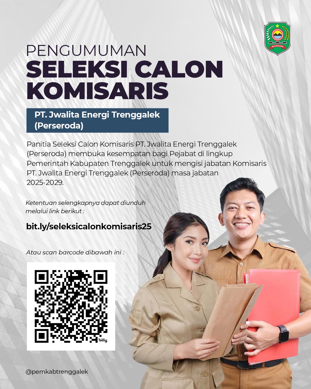 Pengumuman Seleksi Calon komisaris PT. Jwalita Energi Trenggalek (Perseroda)